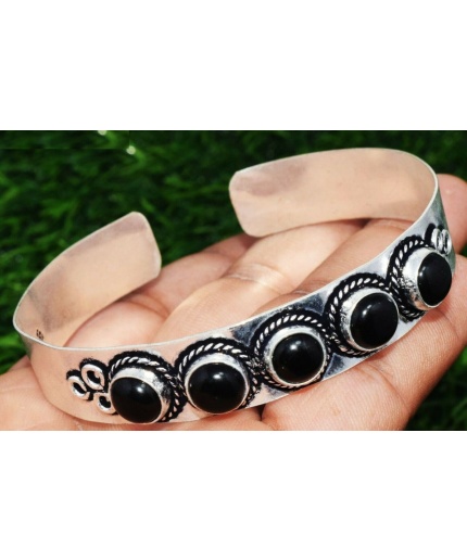 Black Onyx Bracelet 925 Sterling Silver Plated Cuff Bangle Bracelet Bc-04-045 | Save 33% - Rajasthan Living