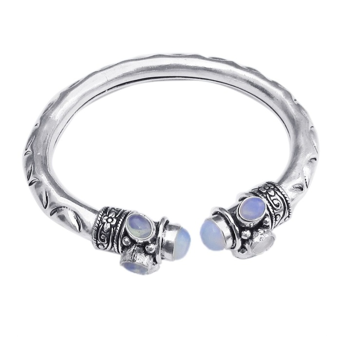 Opalite Bracelet 925 Sterling Silver Plated Cuff Bangle Bracelet Bc-04-043 | Save 33% - Rajasthan Living 5