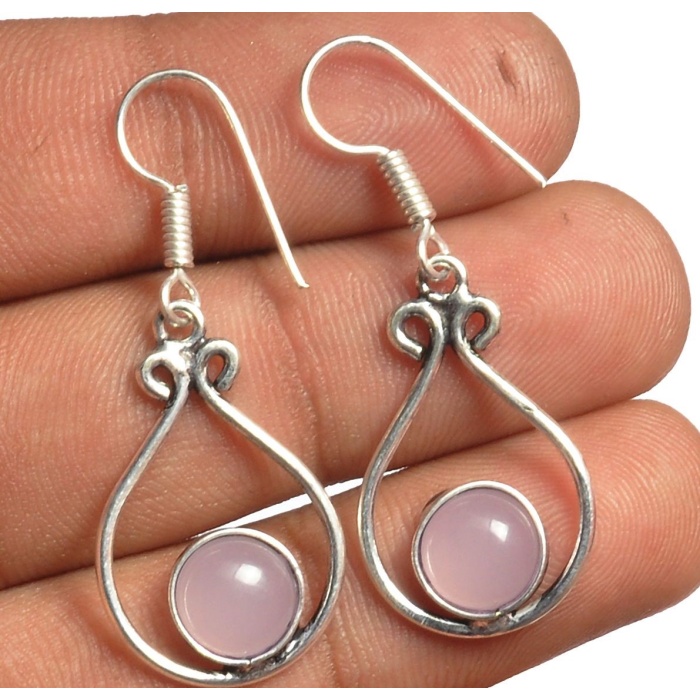Rose Quartz Earring 925 Sterling Silver Plated Earring Jewelry E-8303 | Save 33% - Rajasthan Living 5