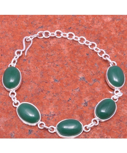 1pcs Green Onyx Bracelet 925 Sterling Silver Plated Bracelet BA-10-115 | Save 33% - Rajasthan Living