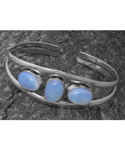 Opalite Bracelet 925 Sterling Silver Plated Cuff Bangle Bracelet BB-04-047 | Save 33% - Rajasthan Living