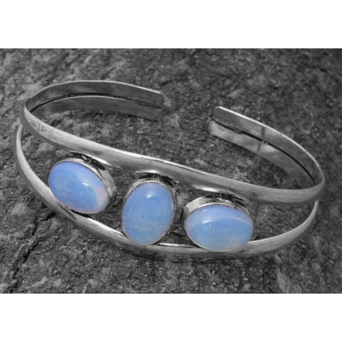 Opalite Bracelet 925 Sterling Silver Plated Cuff Bangle Bracelet BB-04-047 | Save 33% - Rajasthan Living 5