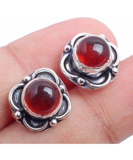 Garnet stud Earring 925 Sterling Silver Plated Earring Jewelry E-09-117 | Save 33% - Rajasthan Living