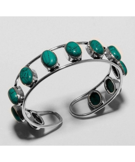 Turquoise Bracelet 925 Sterling Silver Plated Cuff Bangle Bracelet Bc-04-045 | Save 33% - Rajasthan Living