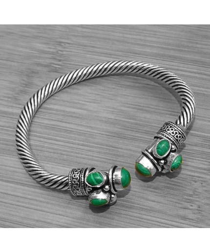 Malachite Bracelet 925 Sterling Silver Plated Cuff Bangle Bracelet Bc-04-048 | Save 33% - Rajasthan Living
