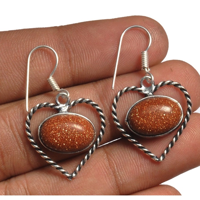 Sunstone Earring 925 Sterling Silver Plated Earring Jewelry E-8197 | Save 33% - Rajasthan Living 5