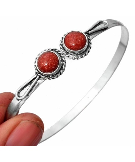 Sunstone Bracelet 925 Sterling Silver Plated Cuff Bangle Bracelet BB-04-046 | Save 33% - Rajasthan Living 5