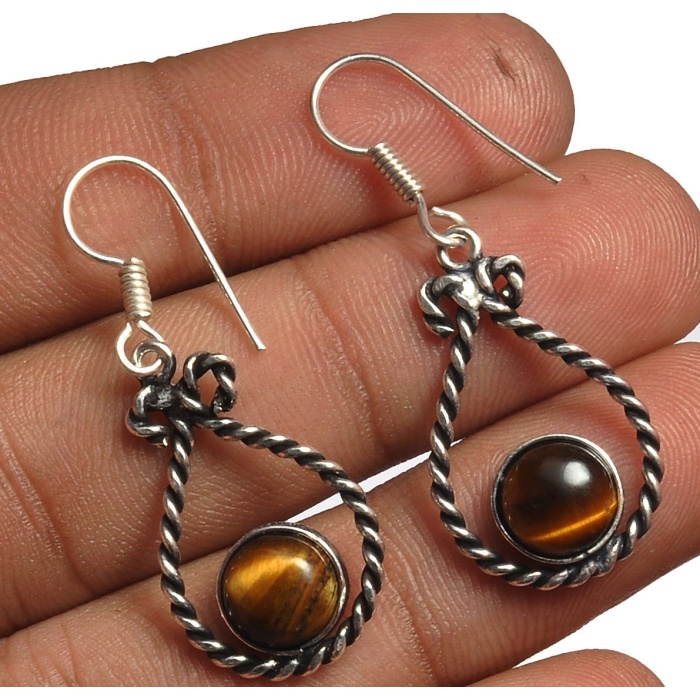 Tiger Eye Earring 925 Sterling Silver Plated Earring Jewelry E-8239 | Save 33% - Rajasthan Living 5
