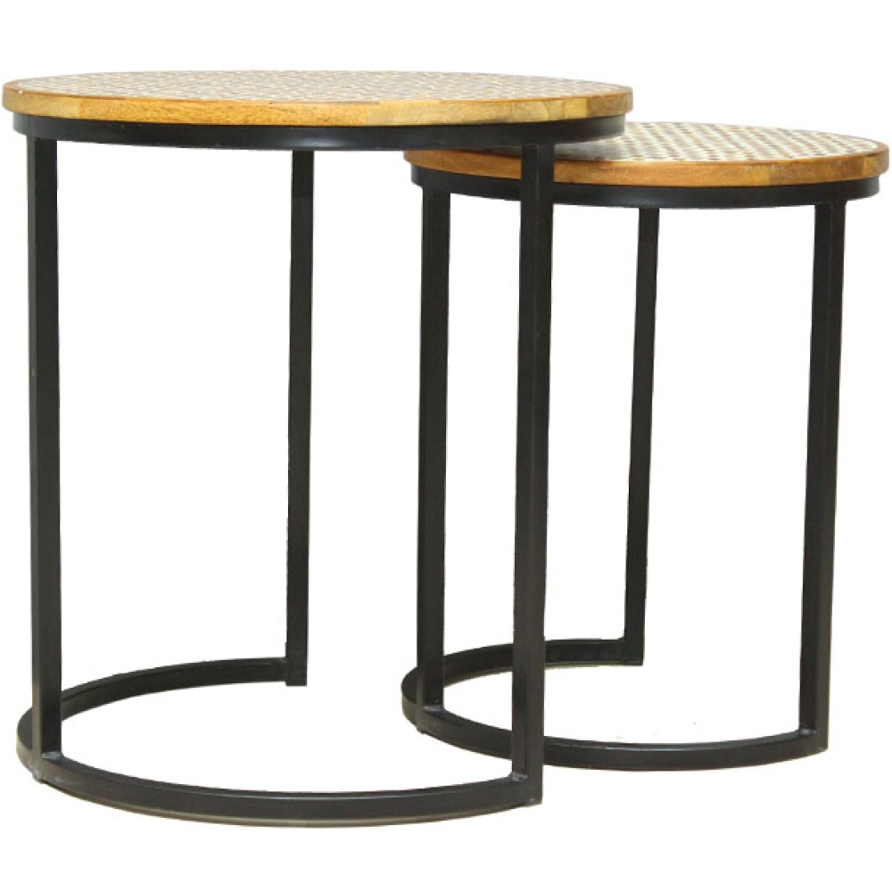 Set Of Two Side Table With Metal Stand | Save 33% - Rajasthan Living