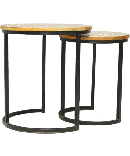 Set Of Two Side Table With Metal Stand | Save 33% - Rajasthan Living