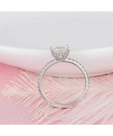 1.50 Ct Princess Cut Hidden Halo Diamond Engagement Ring Bridal Promise Ring Solitaire Anniversary Ring CZ Gift for Her 14k White Gold Over | Save 33% - Rajasthan Living 3