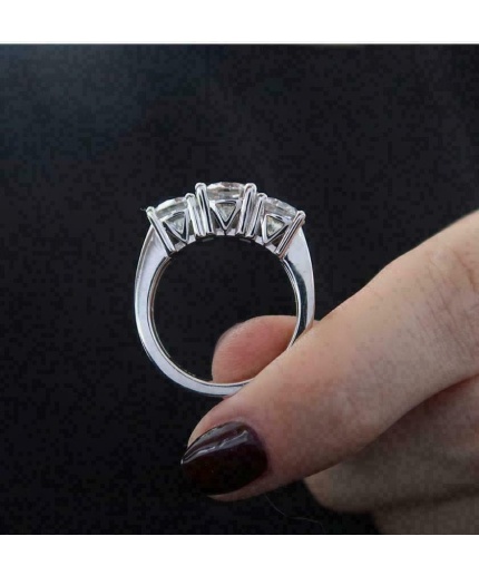 Wedding Ring Diamond Wedding Ring Three-stone Wedding Engagement Ring 3 Ct Round Cut Bridal Wedding Anniversary Ring Sterling Silver CZ Gift | Save 33% - Rajasthan Living 3