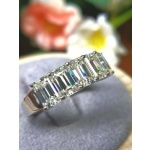 Emerald Cut Wedding Band Emerald Cut Half Eternity Diamond Anniversary Gift 2.50 Ct White Emerald Diamond Matching Stackable 925 Silver Band | Save 33% - Rajasthan Living 11