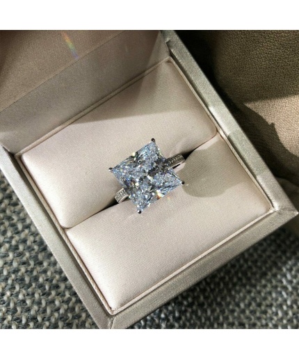 4.00 Ct Princess Cut Solitaire Engagement Ring CZ Diamond Bridal Wedding Anniversary Ring Princess Cut Solitaire Ring 14k White Gold Finish | Save 33% - Rajasthan Living