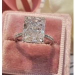 Radiant Cut Engagement Ring Radiant Cut CZ Diamond Engagement Ring 4 Ct Radiant Cut Sparkling Hidden Halo Bridal Ring Handmade Gift for Her | Save 33% - Rajasthan Living 18