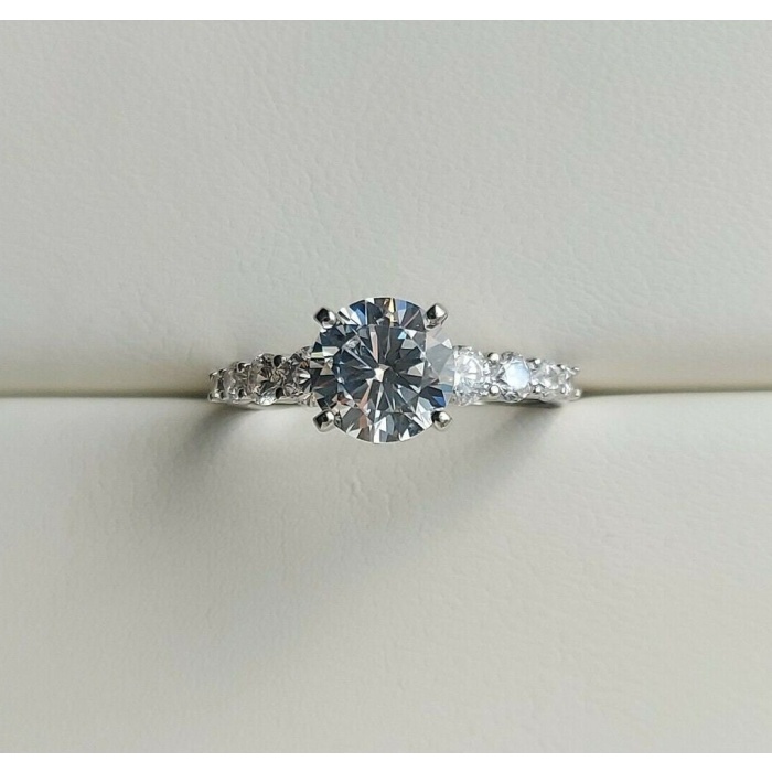 Round Diamond Solitaire Engagement Ring 2ct Round Diamond Wedding Ring Simulated Diamond Promise Ring Half Eternity Wedding Anniversary Ring | Save 33% - Rajasthan Living 11