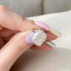 Elongated Cushion Cut Diamond Engagement Ring Solitaire Wedding Ring Diamond Solitaire Ring Promise Ring Dainty Hidden Halo Anniversary Ring | Save 33% - Rajasthan Living 9