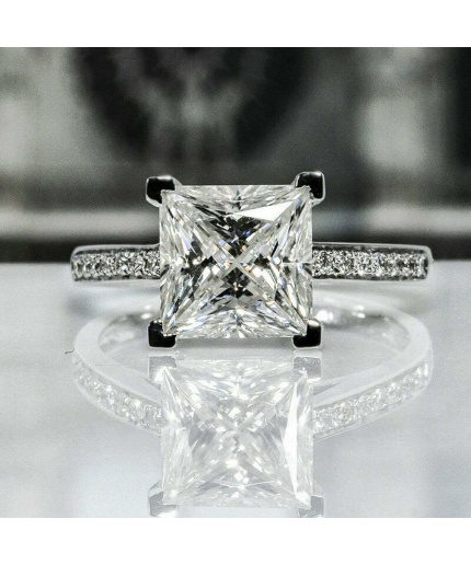 2ct Diamond Solitaire Ring Princess Cut Solitaire Engagement Ring Diamond Bridal Wedding Anniversary Ring Princess Diamond Ring Gift for Her | Save 33% - Rajasthan Living