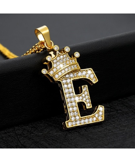 Crown Initial Pendant 14k Gold Finish Crown Letter Pendant Birthday Gift for Women Men Alphabet Necklace Charm Hip Hop Pendant Gift for Her | Save 33% - Rajasthan Living