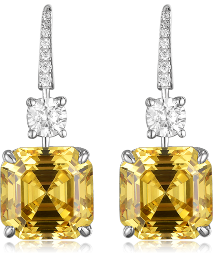 High Quality Luxury Yellow Zirconium Diamond Earrings for Parties and Weddings | Save 33% - Rajasthan Living