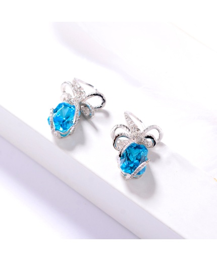 Ins New Series Stud Earrings Seabed Jewelry Real Silver-plated Zircon Cute Earrings For Girl Women | Save 33% - Rajasthan Living