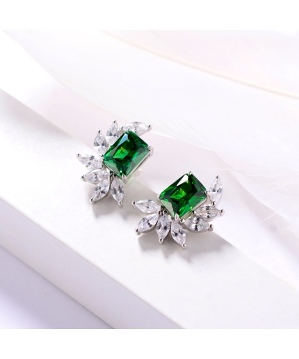 New White Gold Jewelry 925 Sterling Silver Earrings Green Hazel Earrings | Save 33% - Rajasthan Living