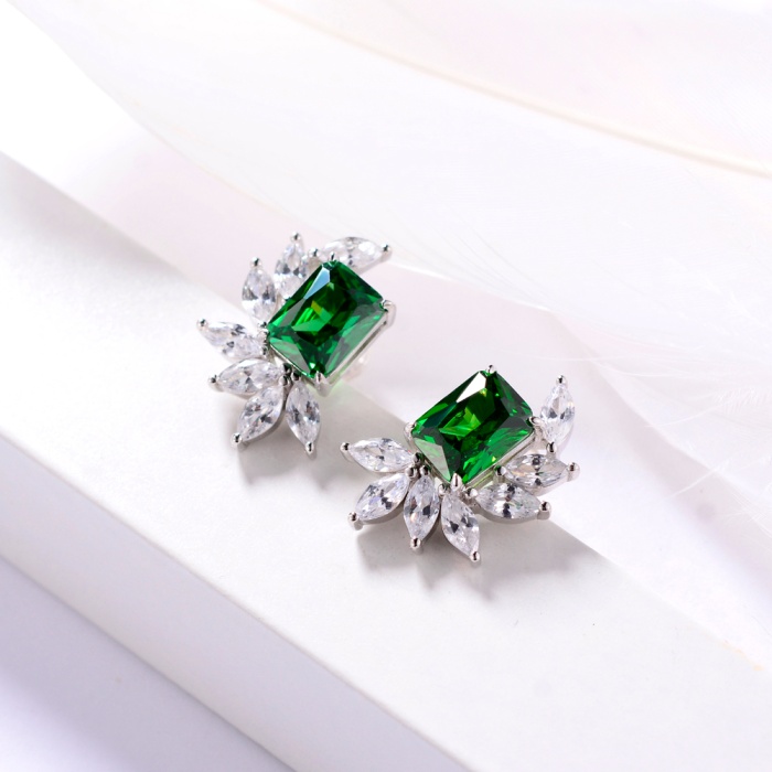 New White Gold Jewelry 925 Sterling Silver Earrings Green Hazel Earrings | Save 33% - Rajasthan Living 5