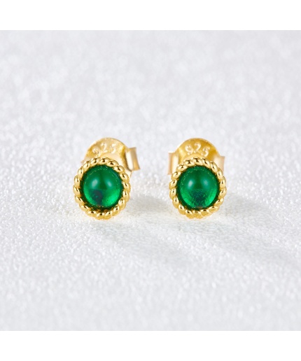 Fashion 925 sterling silver Green spinel Gemstone Earrings Handmade Gold Plating Earrings For Women Jewelry | Save 33% - Rajasthan Living 3