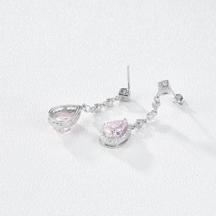New Design Fashion Earrings Vintage Pink Earring Jewelry Women 925 Sterling Silver Zircon Fine Jewelry Earrings | Save 33% - Rajasthan Living 5