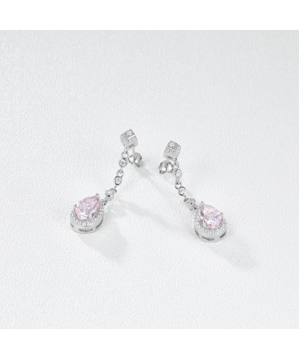 New Design Fashion Earrings Vintage Pink Earring Jewelry Women 925 Sterling Silver Zircon Fine Jewelry Earrings | Save 33% - Rajasthan Living 3