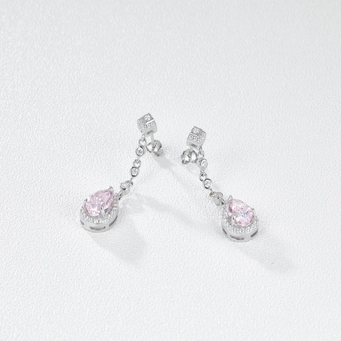New Design Fashion Earrings Vintage Pink Earring Jewelry Women 925 Sterling Silver Zircon Fine Jewelry Earrings | Save 33% - Rajasthan Living 6