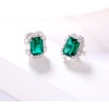 Fashion Jewelry Natural Emerald Halo Rhodium Plated Earrings Pave Natural White Diamonds | Save 33% - Rajasthan Living 8