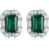 Fashion Jewelry Natural Emerald Halo Rhodium Plated Earrings Pave Natural White Diamonds | Save 33% - Rajasthan Living 9