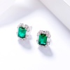 Fashion Jewelry Natural Emerald Halo Rhodium Plated Earrings Pave Natural White Diamonds | Save 33% - Rajasthan Living 10