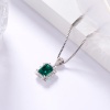 Elegant Classic Necklace Custom Rectangular Emerald 925 Silver Platinum Plated Necklace | Save 33% - Rajasthan Living 13