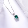 Elegant Classic Necklace Custom Rectangular Emerald 925 Silver Platinum Plated Necklace | Save 33% - Rajasthan Living 14