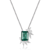 Elegant Jewelry Necklace Custom Rectangular Emerald 925 Silver Platinum Plated Necklace | Save 33% - Rajasthan Living 12