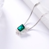 Elegant Jewelry Necklace Custom Rectangular Emerald 925 Silver Platinum Plated Necklace | Save 33% - Rajasthan Living 13