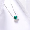 Elegant Jewelry Necklace Custom Rectangular Emerald 925 Silver Platinum Plated Necklace | Save 33% - Rajasthan Living 14
