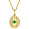 Fashion Jewelry Women’s 18K Gold Plated Lab Made Emerald Pendant Necklace | Save 33% - Rajasthan Living 12
