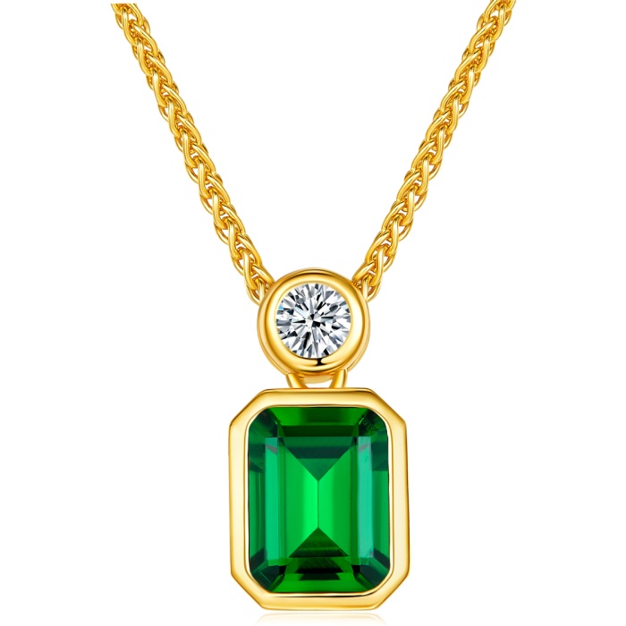 2022 New Fashion Lab Grown Emerald Real Gold Chain Jewelry 18k Solid Gold Necklace | Save 33% - Rajasthan Living 8