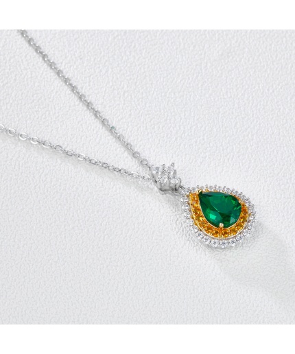 2022 New Emerald Crystal Zircon Women  925 Silver Pendant Jewelry Set | Save 33% - Rajasthan Living
