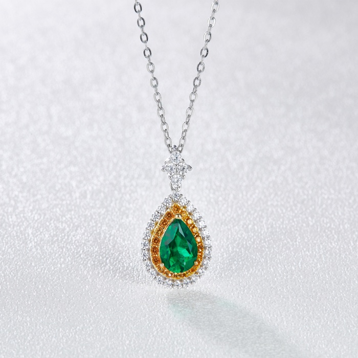 2022 New Emerald Crystal Zircon Women  925 Silver Pendant Jewelry Set | Save 33% - Rajasthan Living 7