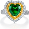 Factory Wholesale 18k Gold Jewelry Ring Heart Shape Bright Green Colombian Natural Emerald Love Ring | Save 33% - Rajasthan Living 11
