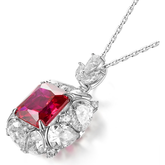 Fashion Cubic Zirconia Jewelry Wholesale Ruby Pendant Ladies Gemstone Necklace | Save 33% - Rajasthan Living 6