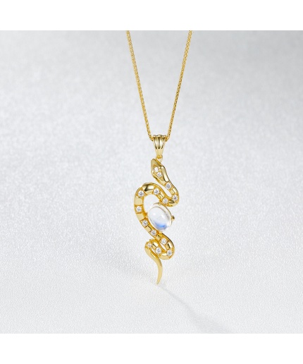 New Fashion Custom 18k Gold Jewelry 925 Sterling Silver Zircon Necklace Chain Snake Pendant Necklace Women | Save 33% - Rajasthan Living 3