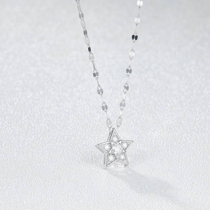 2022 New Fashion 5A Zircon 925 Silver Jewelry Necklace Chain Necklace Star Necklace For Women Jewelry | Save 33% - Rajasthan Living 6