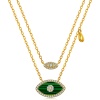 Ins Colorful Zircon Necklace Horse Eye Zircon Chain Gold Plated Chain 18k Gold Birthday Malachite Stone Pendant Necklace | Save 33% - Rajasthan Living 12