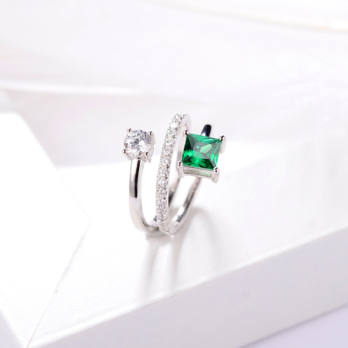 Jewelry High Quality Sterling Silver Diamond Pull Emerald Rings Ladies Luxury Jewelry | Save 33% - Rajasthan Living 7