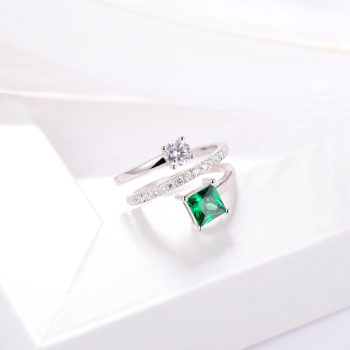 Jewelry High Quality Sterling Silver Diamond Pull Emerald Rings Ladies Luxury Jewelry | Save 33% - Rajasthan Living 6